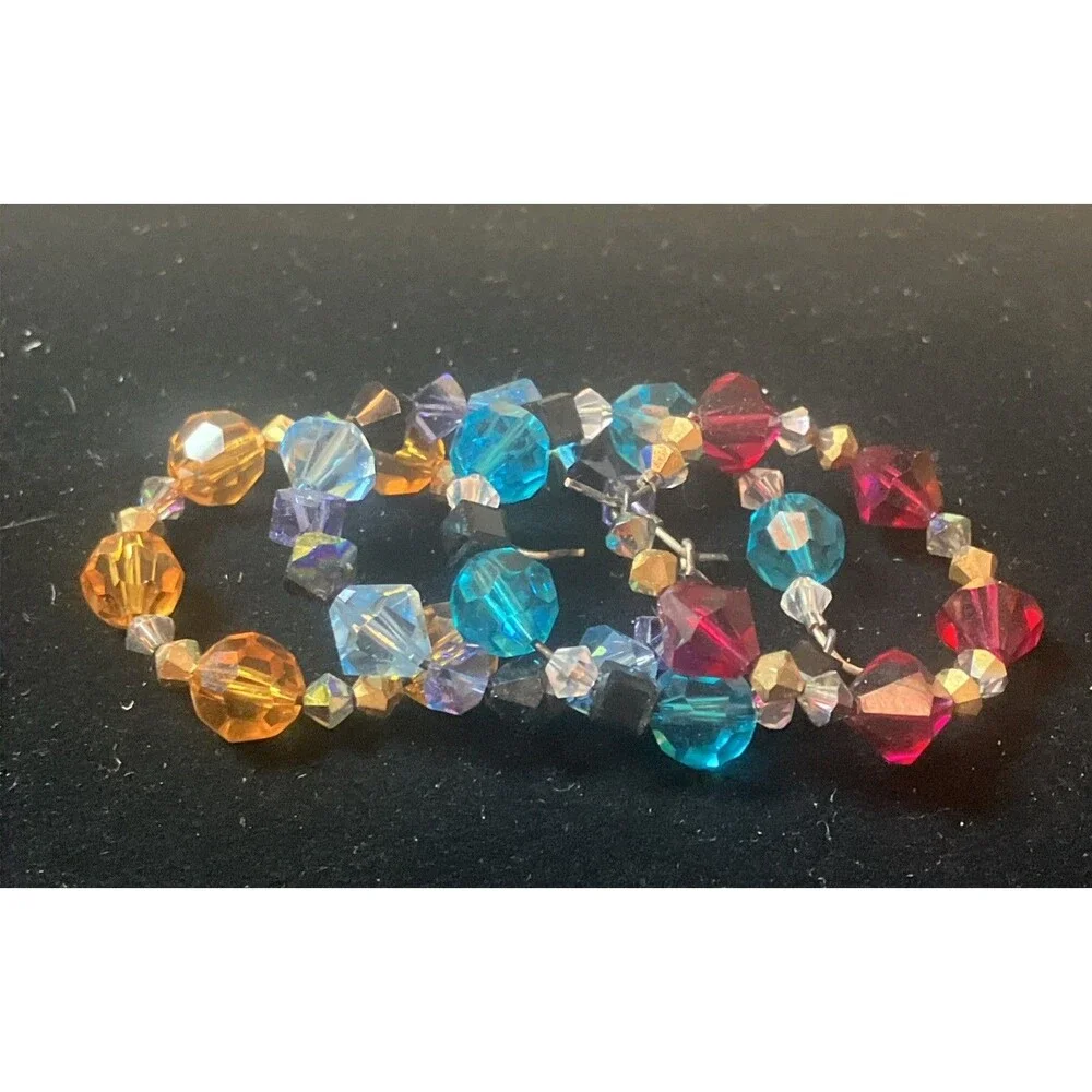 Artisan Handmade Sparkly Swarovski Crystal Wine Glass Markers Stem Tags Set Of 4